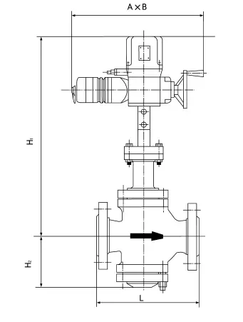 Electric Through Way Double-seat Control Valve Structure